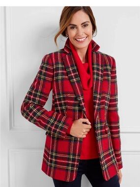NWT TALBOTS TARTAN PLAID JACKET Sz 16 Petite